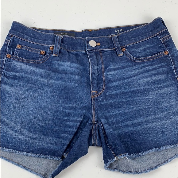 J. Crew Pants - J. Crew Indigo Denim Frayed Hem Shorts Size 27